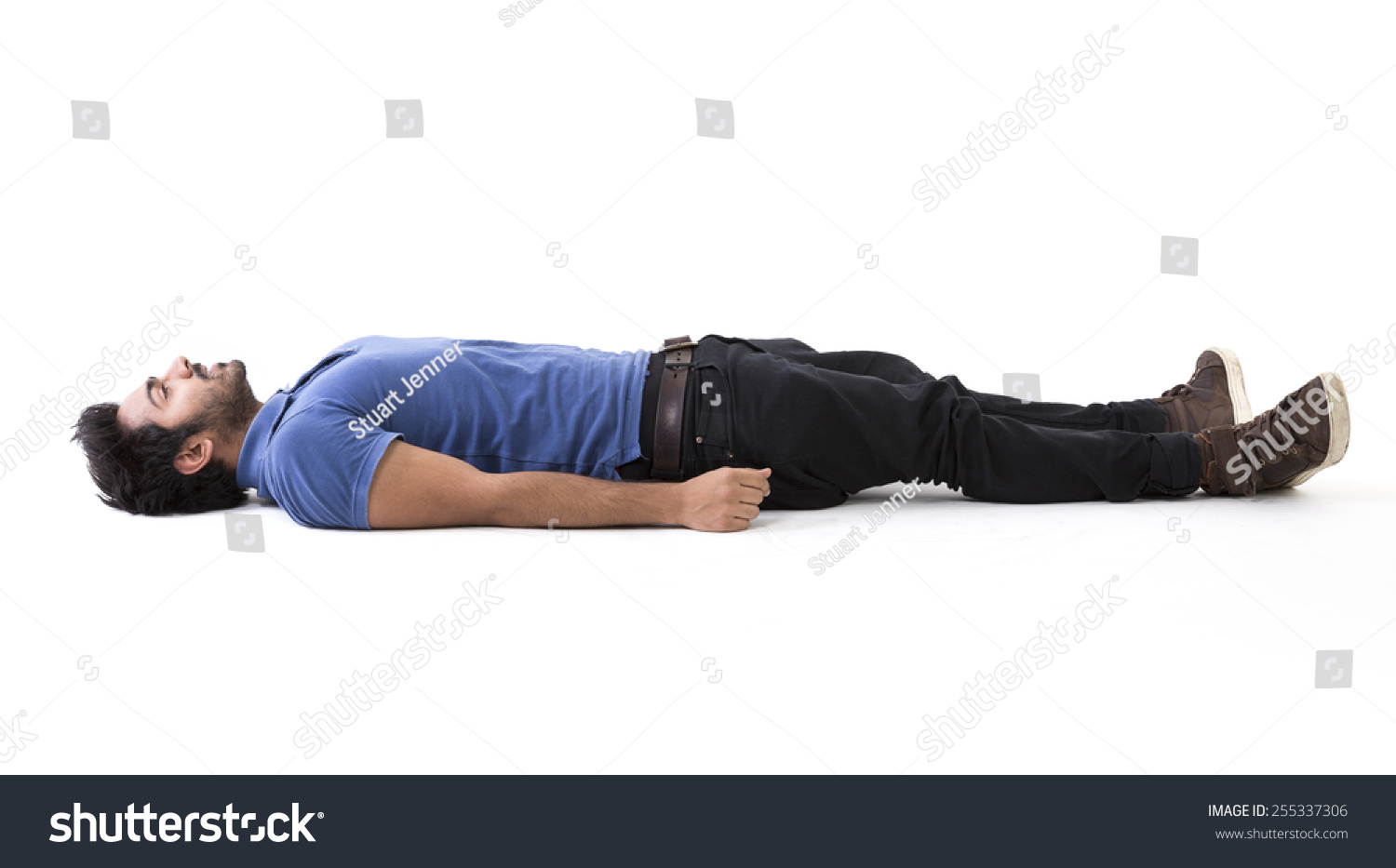 Indian Man Lying On Floor Fulllength Stock Photo 255337306 Shutterstock
