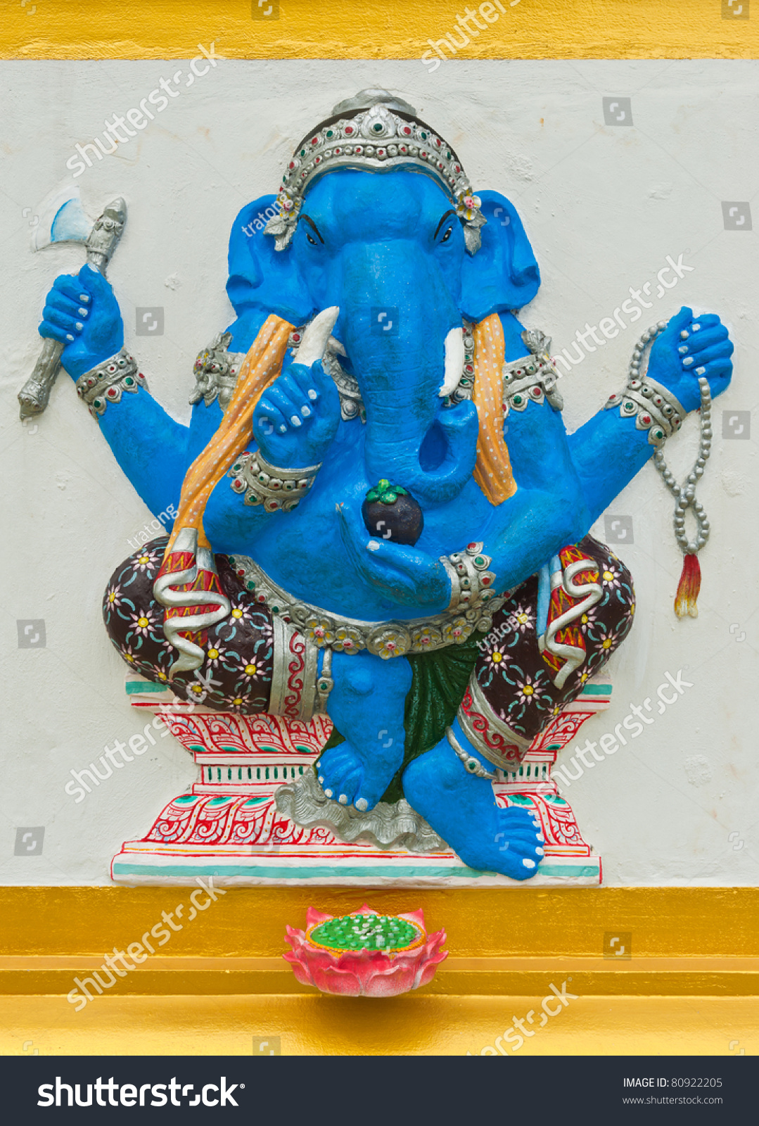 Indian Hindu God Named Ekdanta Ganapati Stock Photo 80922205 Shutterstock