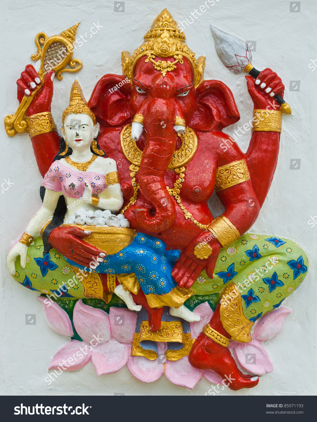 Indian Hindu God Named Sankatahara Ganapati Stock Photo