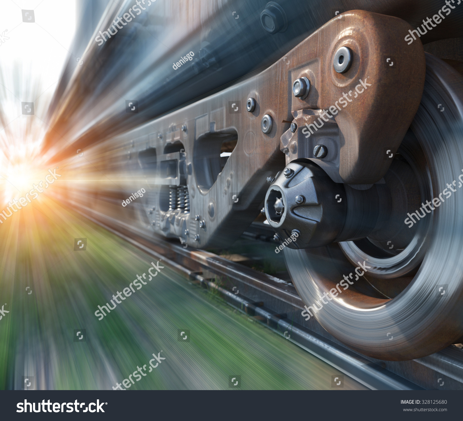 Industrial rail train wheels closeup technology perspective conceptual background Industrial rail train wheels closeup technology perspective conceptual background