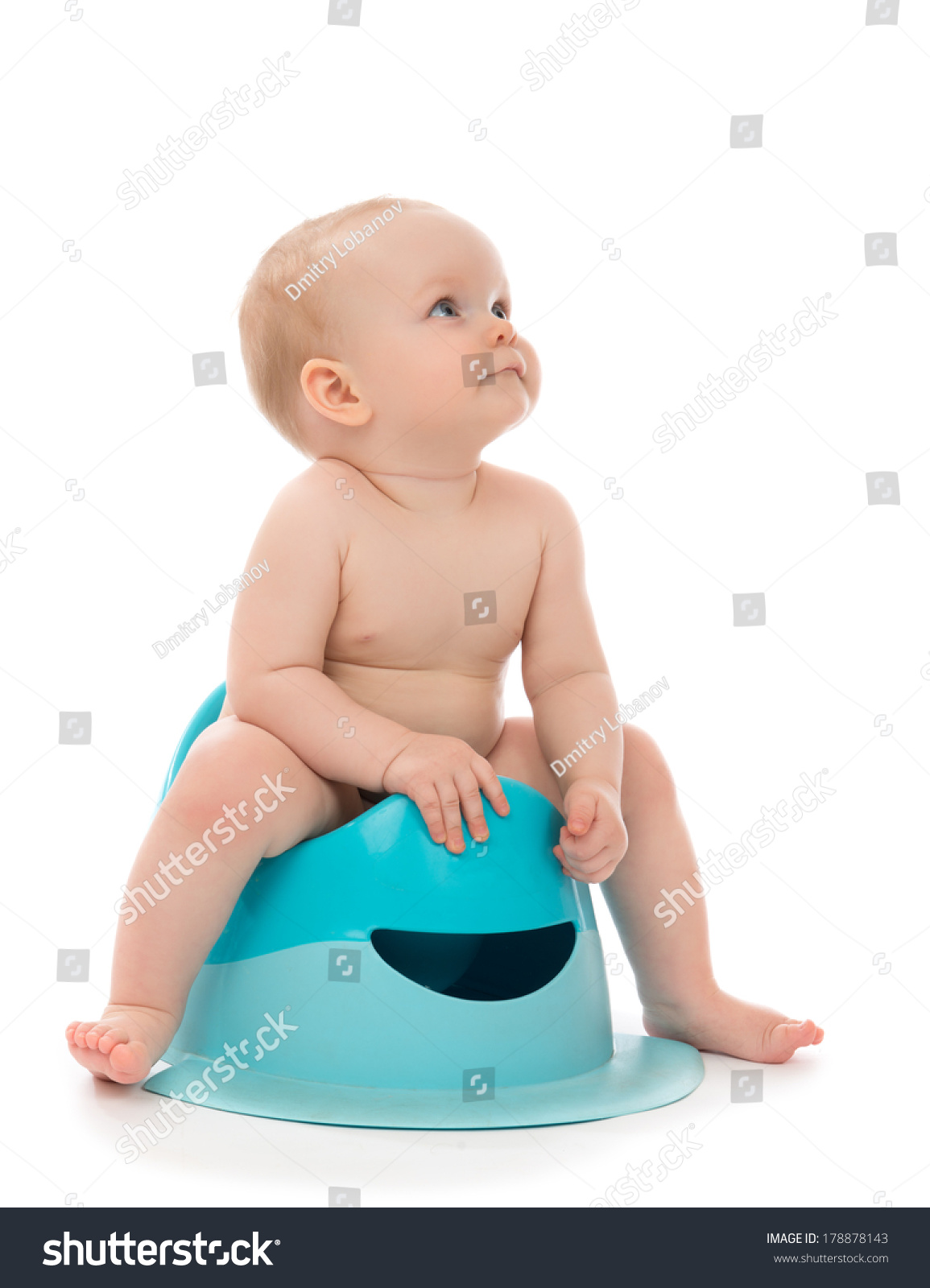 Infant Child Baby Boy Toddler Sitting Stock