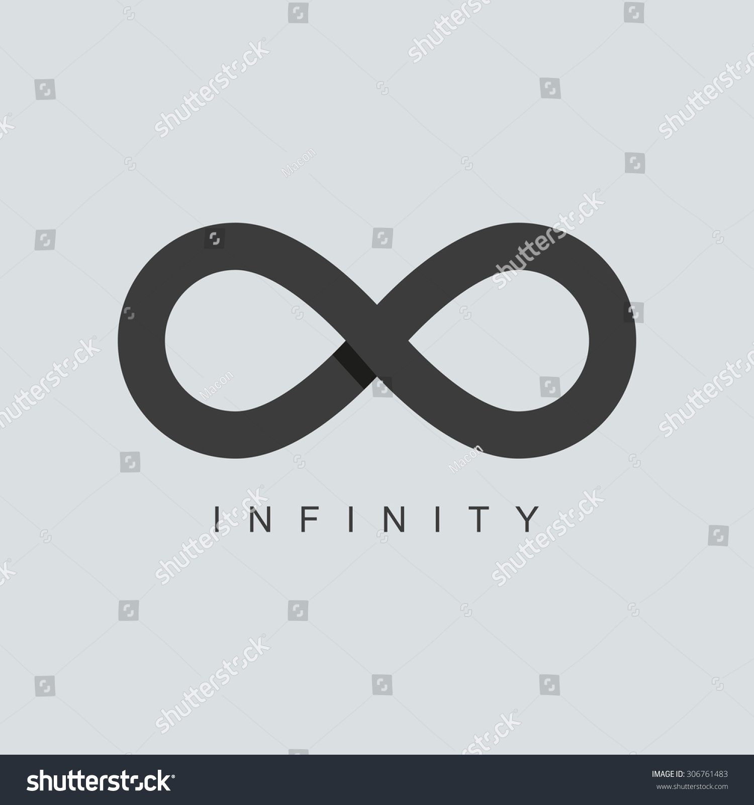 Infinity Symbol Or Sign Logo Template Isolated On Grey Background Overlapping Technique Stock Infinity Symbol Photoshop Template