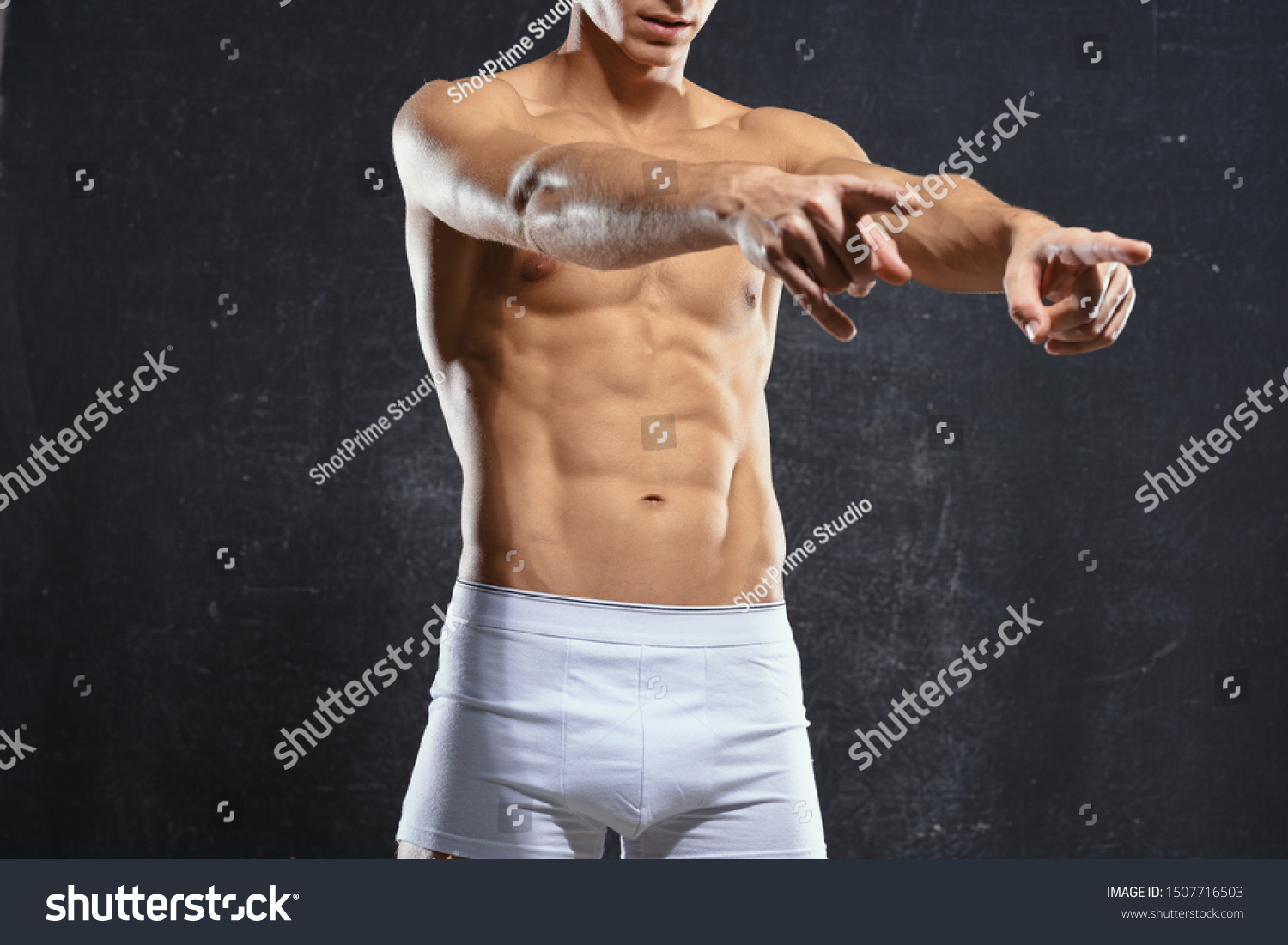 Inflated Man Naked Muscular Torso Gym Foto Stock 1507716503 Shutterstock