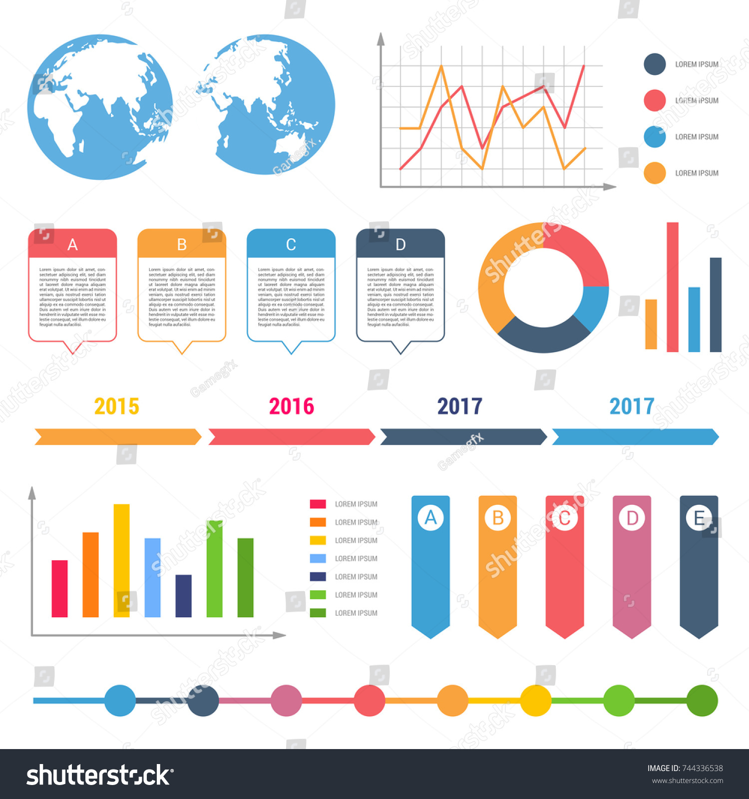 Infographic Workflow Diagrams Timeline Steps Chart 스톡 일러스트 744336538