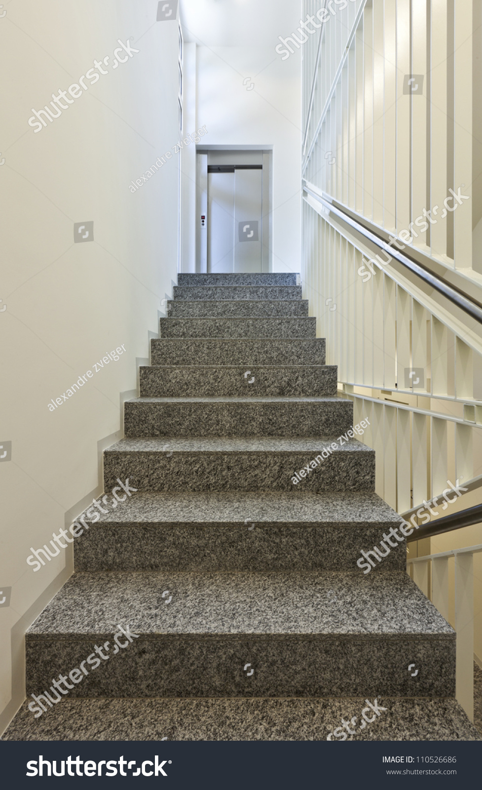 Interior Building, Staircase In Granite Stock Photo 110526686