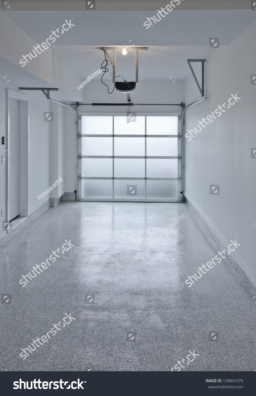 Interior Of The Empty Garage In The Residential House Stock Photo