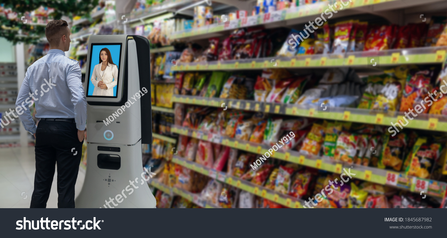 Iot Smart Retail Futuristic Technology Conceptman Stock Photo