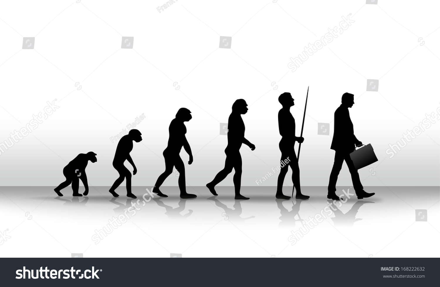 Ironic Illustration Human Evolution Modern Times Stock Illustration ...