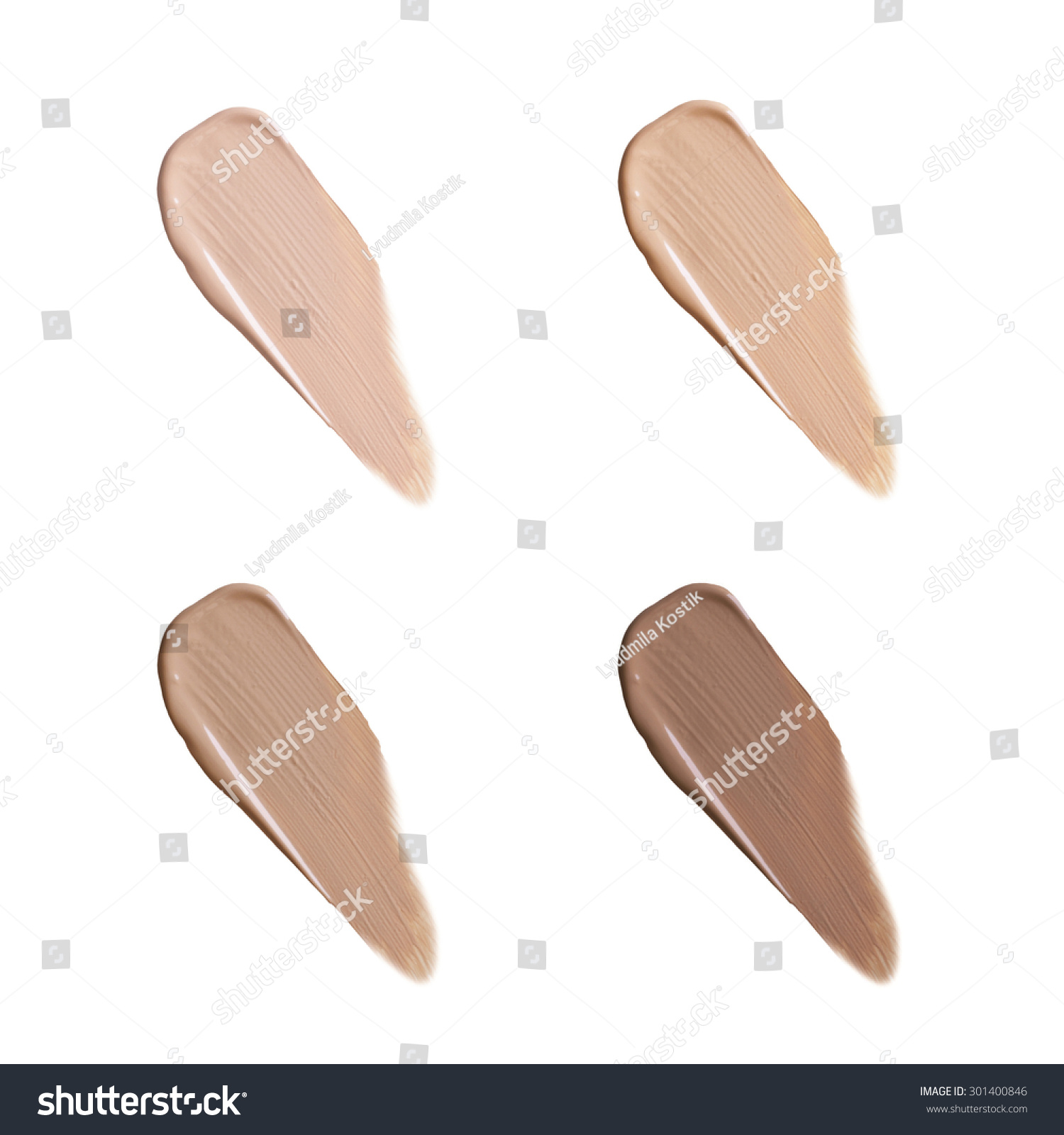 Isolated liquid foundation samples set Isolated liquid foundation samples set