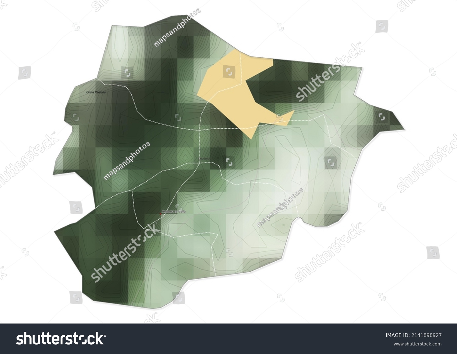 Isolated Map Andorra Capital National Borders Stock Illustration