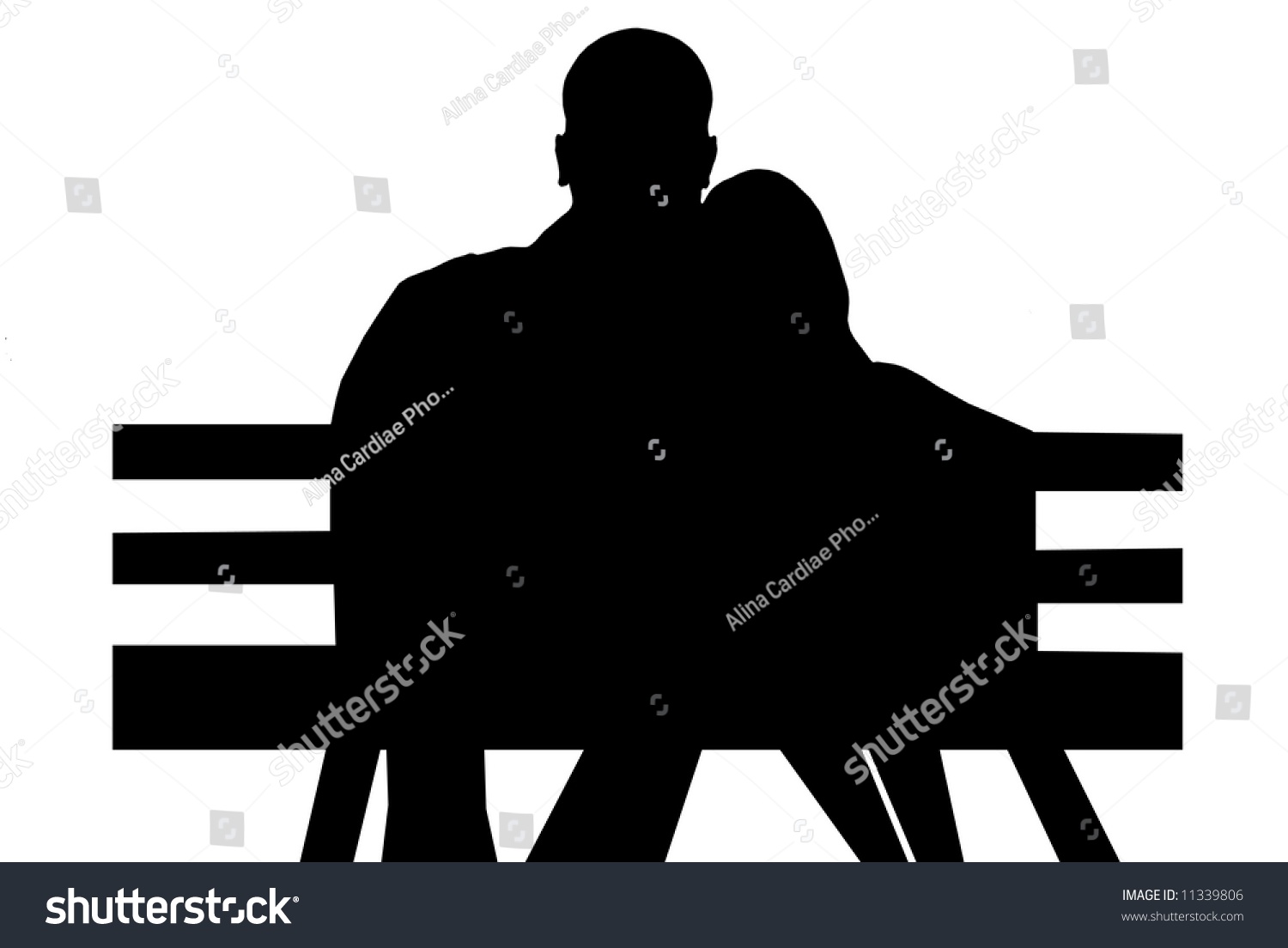 Isolated Silhouettes Lovers On Bench Stock Illustration 11339806 Shutterstock 5418