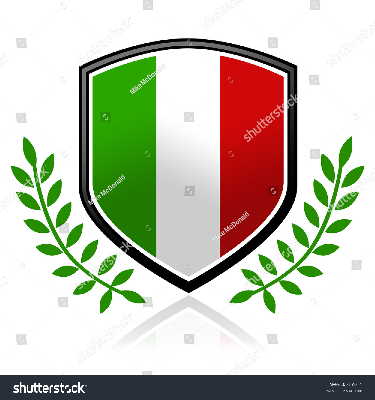 Italian Flag Shield Stock Photo 3155841 Shutterstock