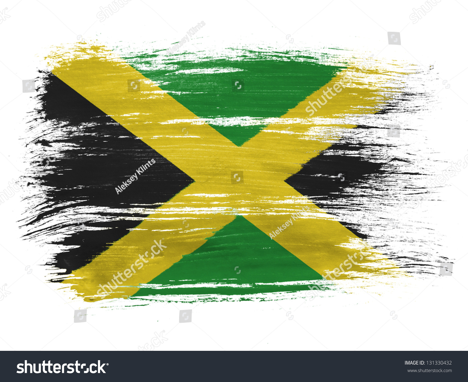 Jamaica Flag On White Background Stock Photo 131330432 - Shutterstock