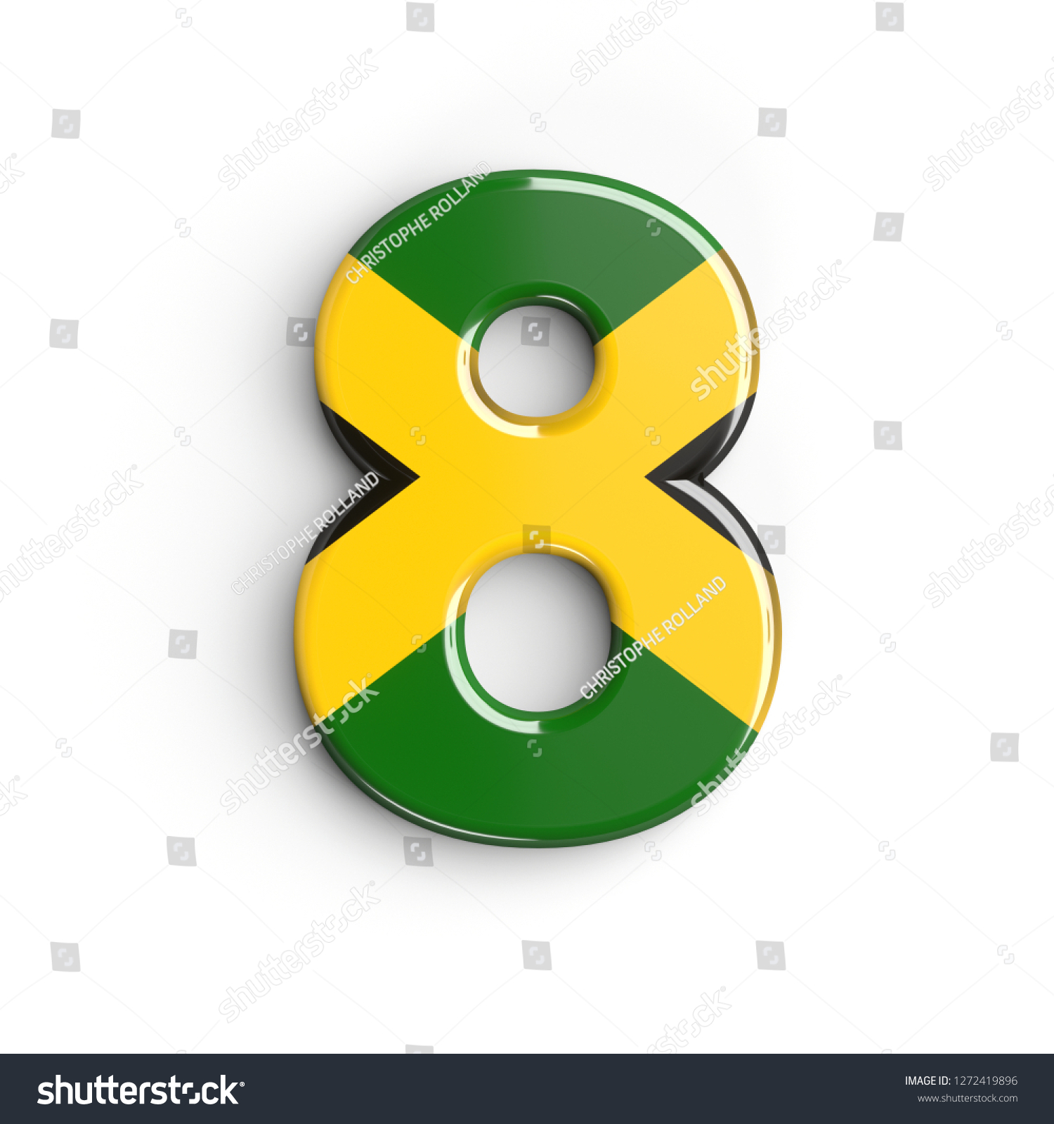 Jamaica Number D Jamaican Flag Stock Illustration