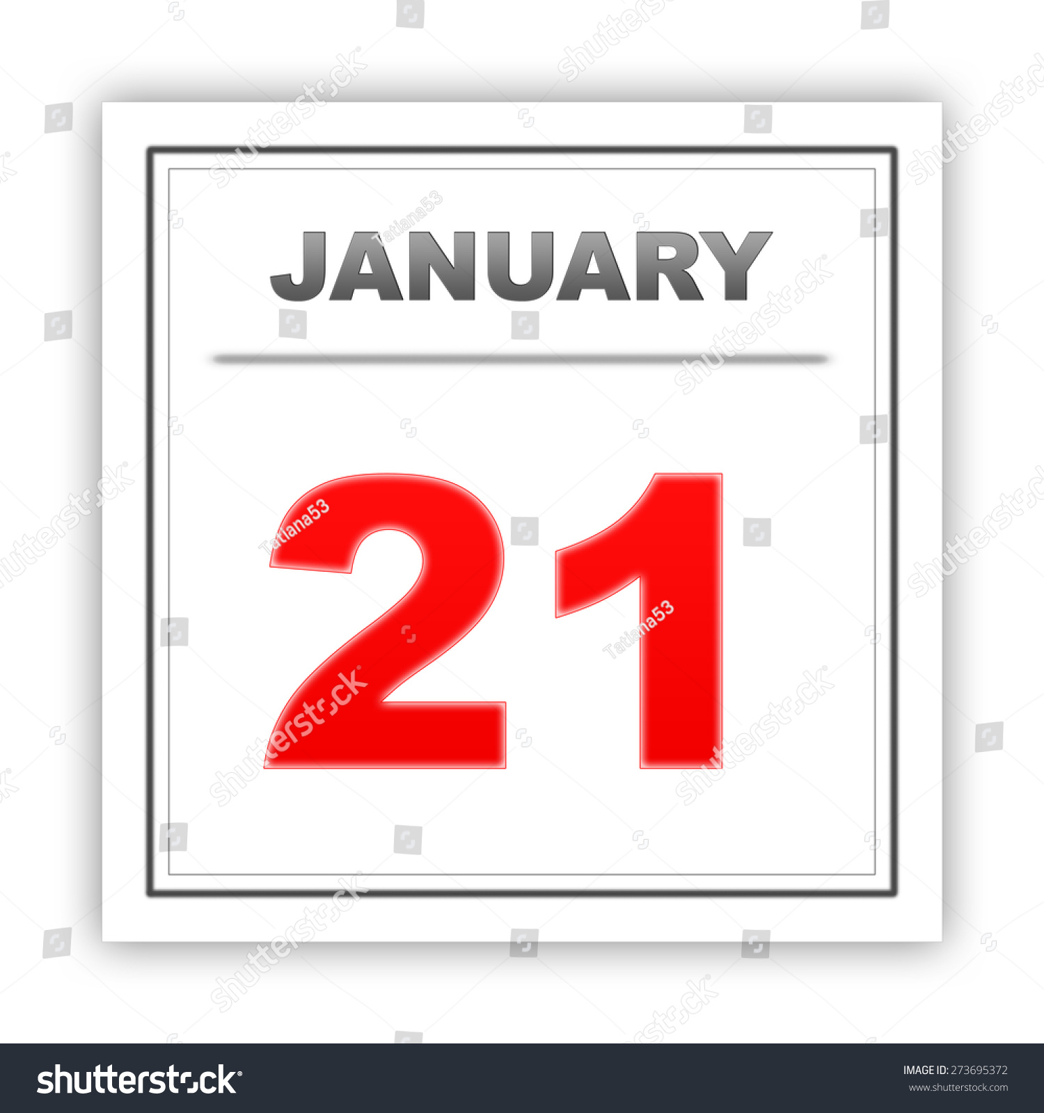January 21. Day On The Calendar. 3d Stock Photo 273695372 Shutterstock