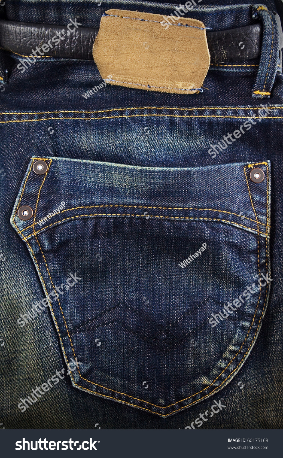 jeans with three red stripes on back pocket