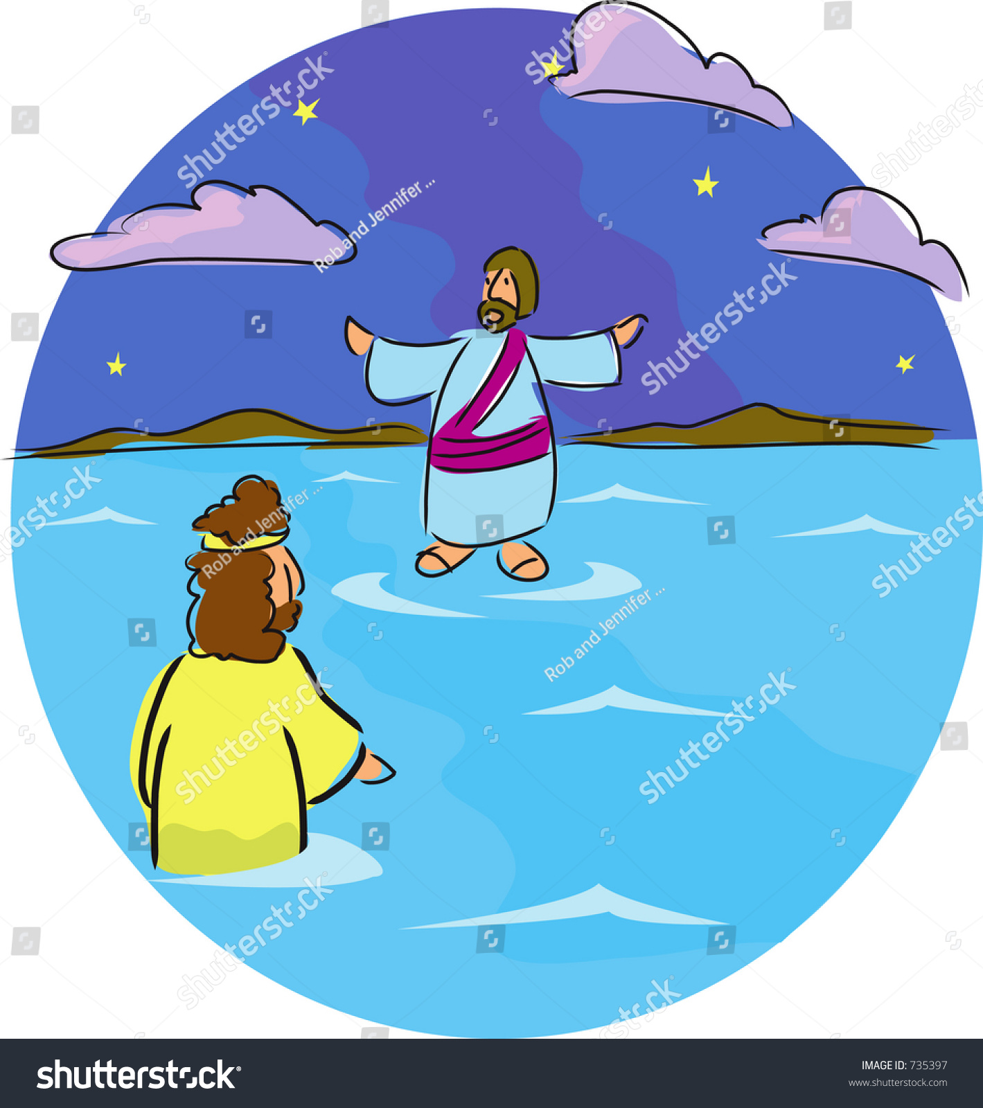clip art jesus walking on water - photo #9