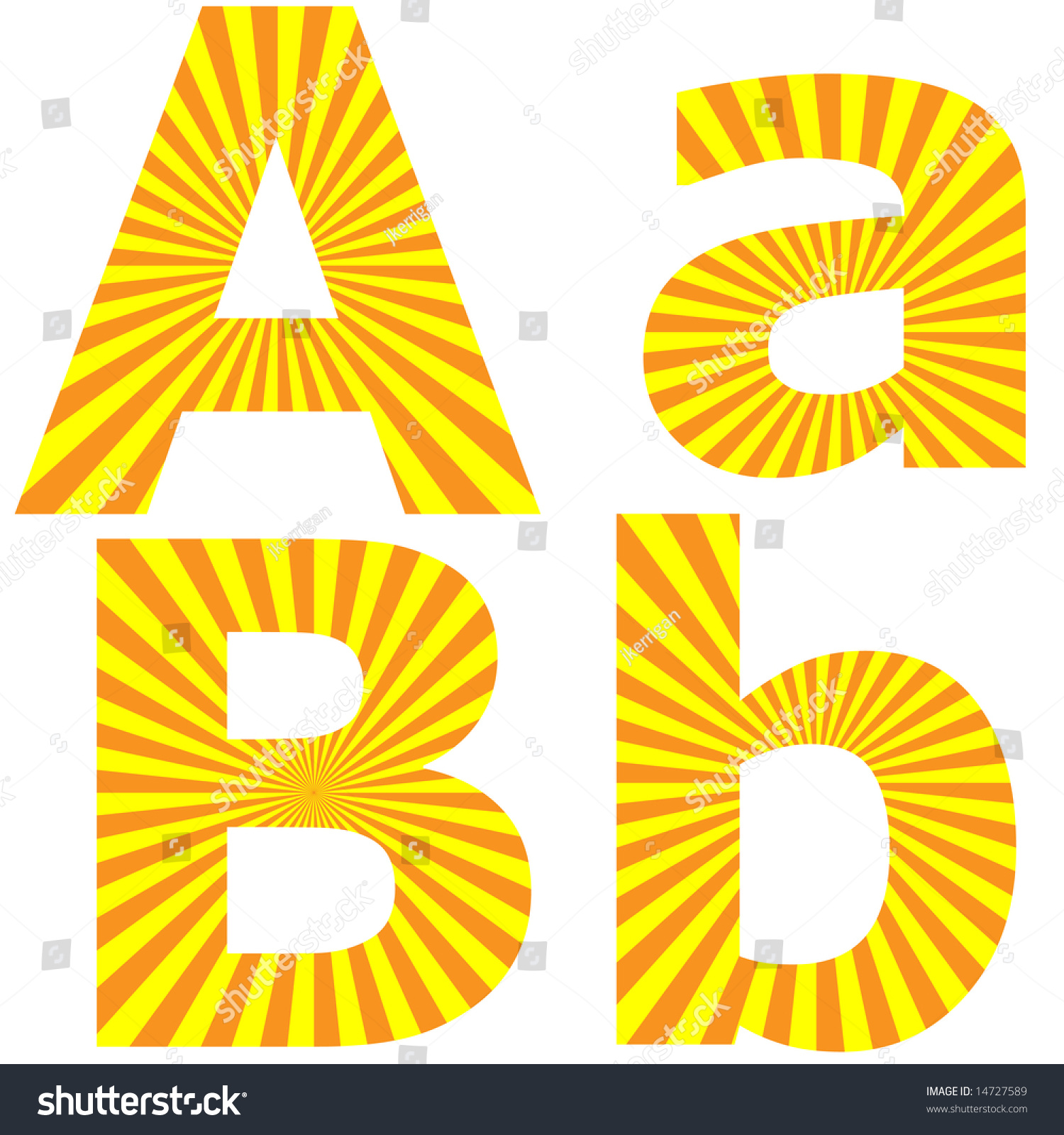 Jpeg Orange And Yellow Sunburst Alphabet Series: A, B Stock Photo ...