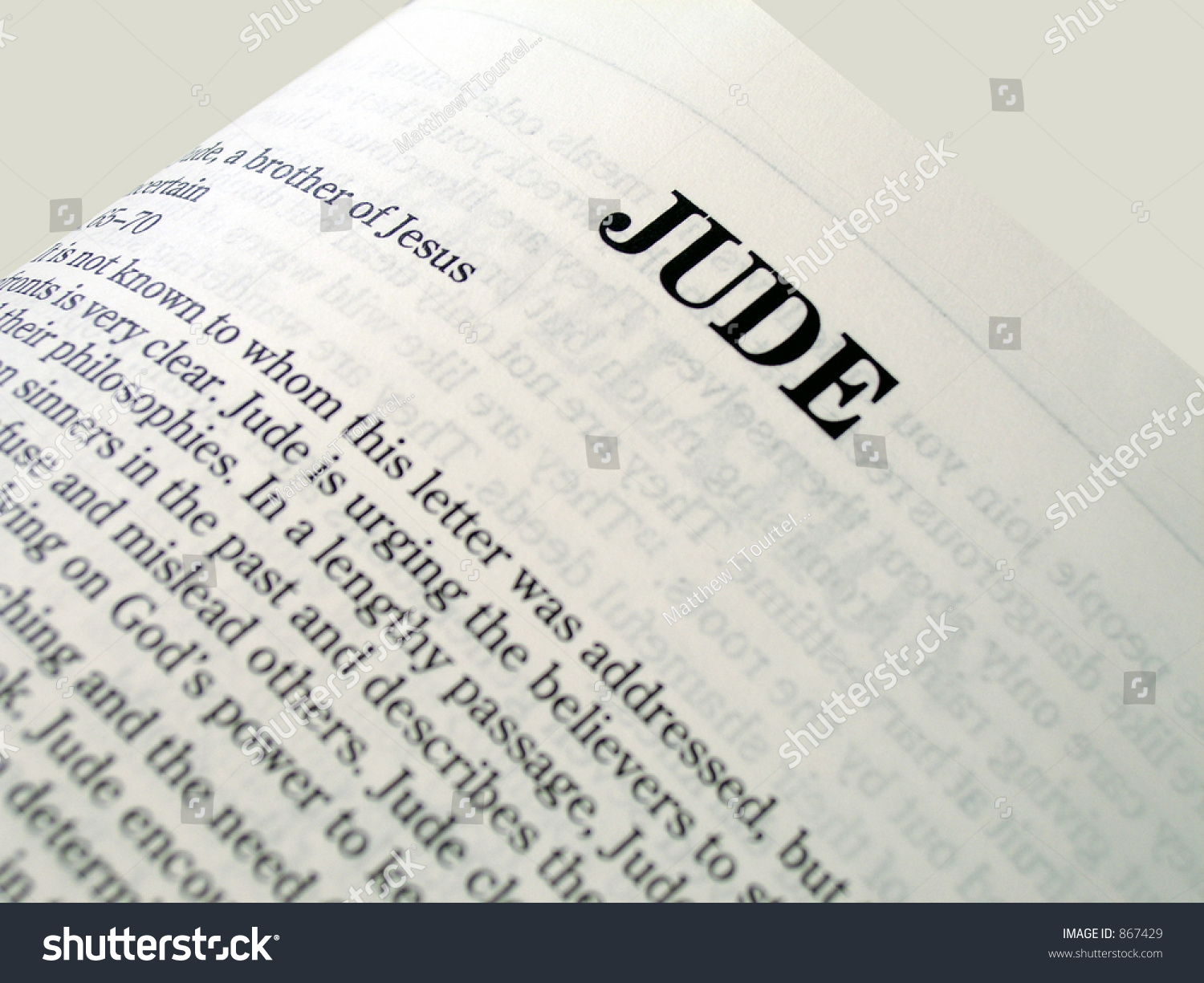 Jude Book Of The Bible Stock Photo 867429 : Shutterstock