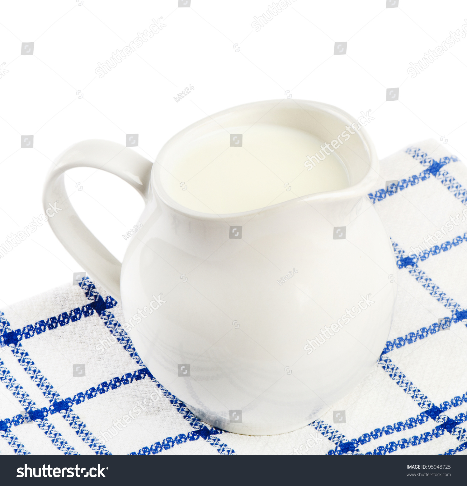 Jug With Milk Isolated On White Background Stock Photo 95948725