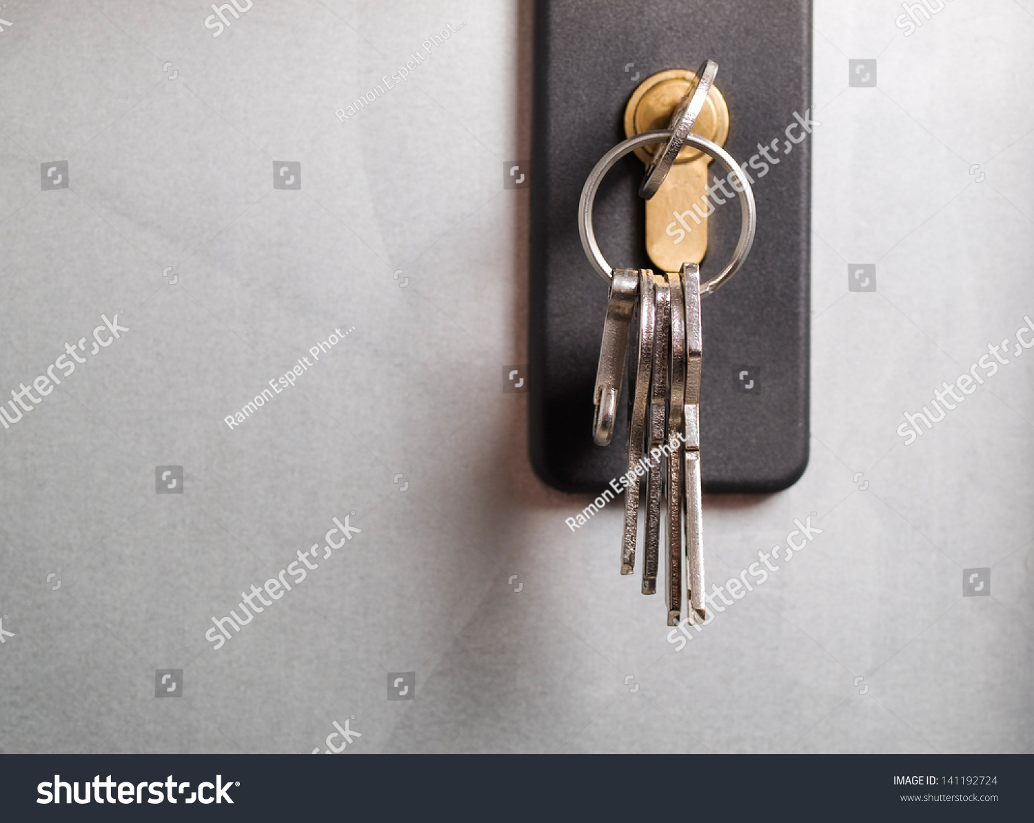 Keys Stuck In A Lock. The Photo Shows A Macro Detail 141192724