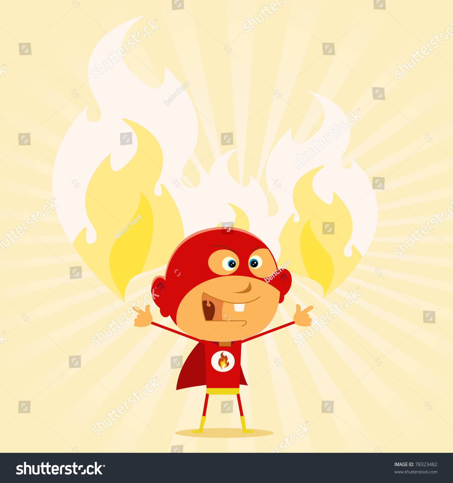 Kid Super Power Illustration Funny Cartoon Stock Illustration 78323482