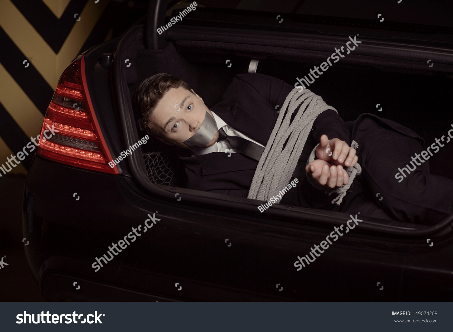 Kidnapped Businessman Tied Young Men Lying Stock Photo 149074208 ...