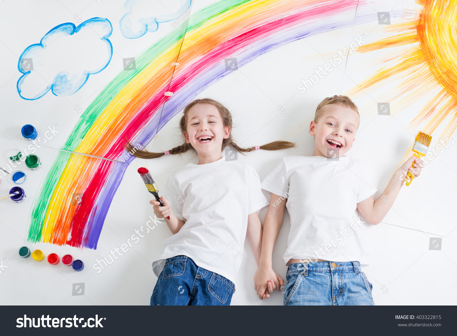 kids painting rainbow kids painting rainbow