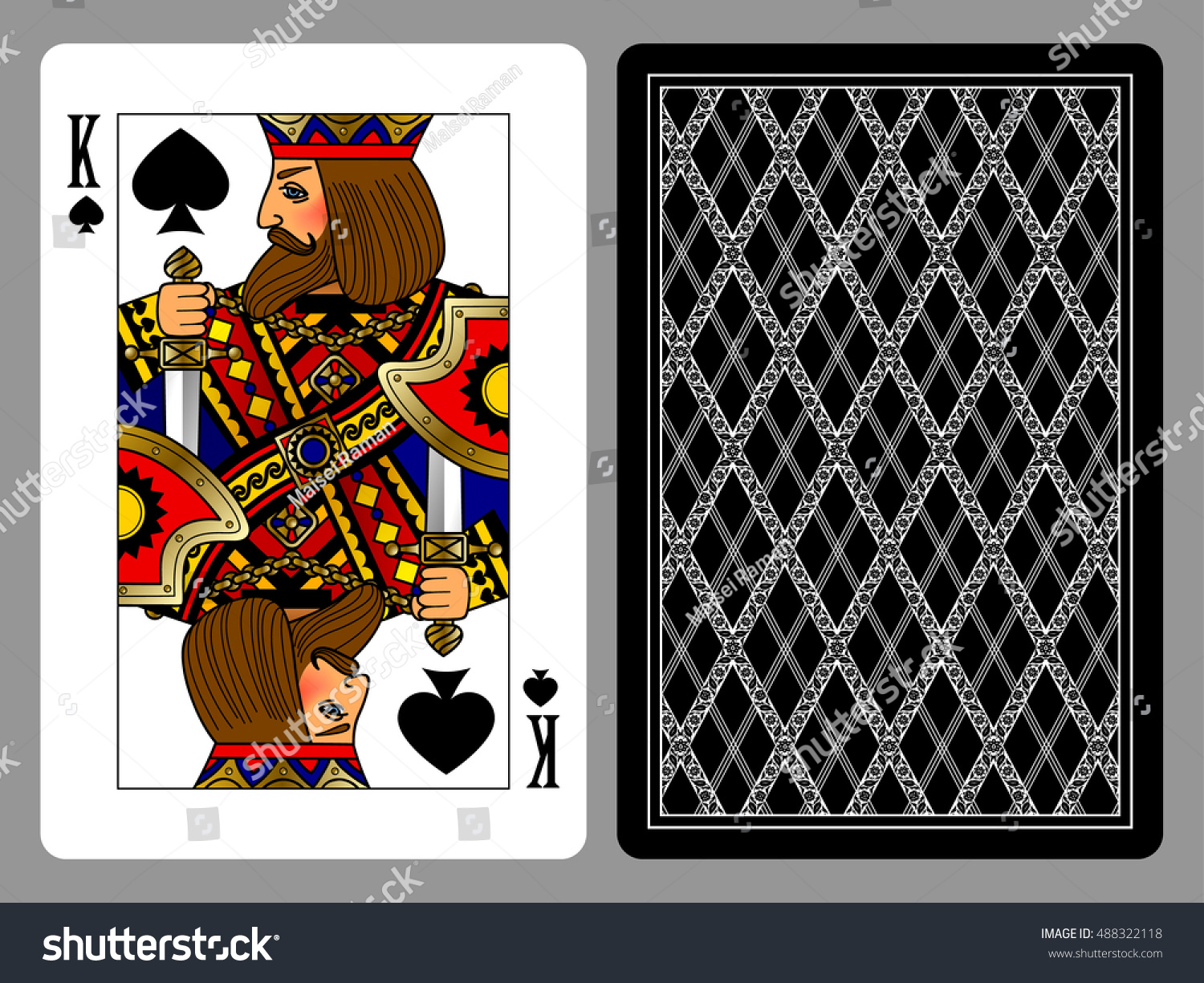 King Spades Playing Card Backside Background