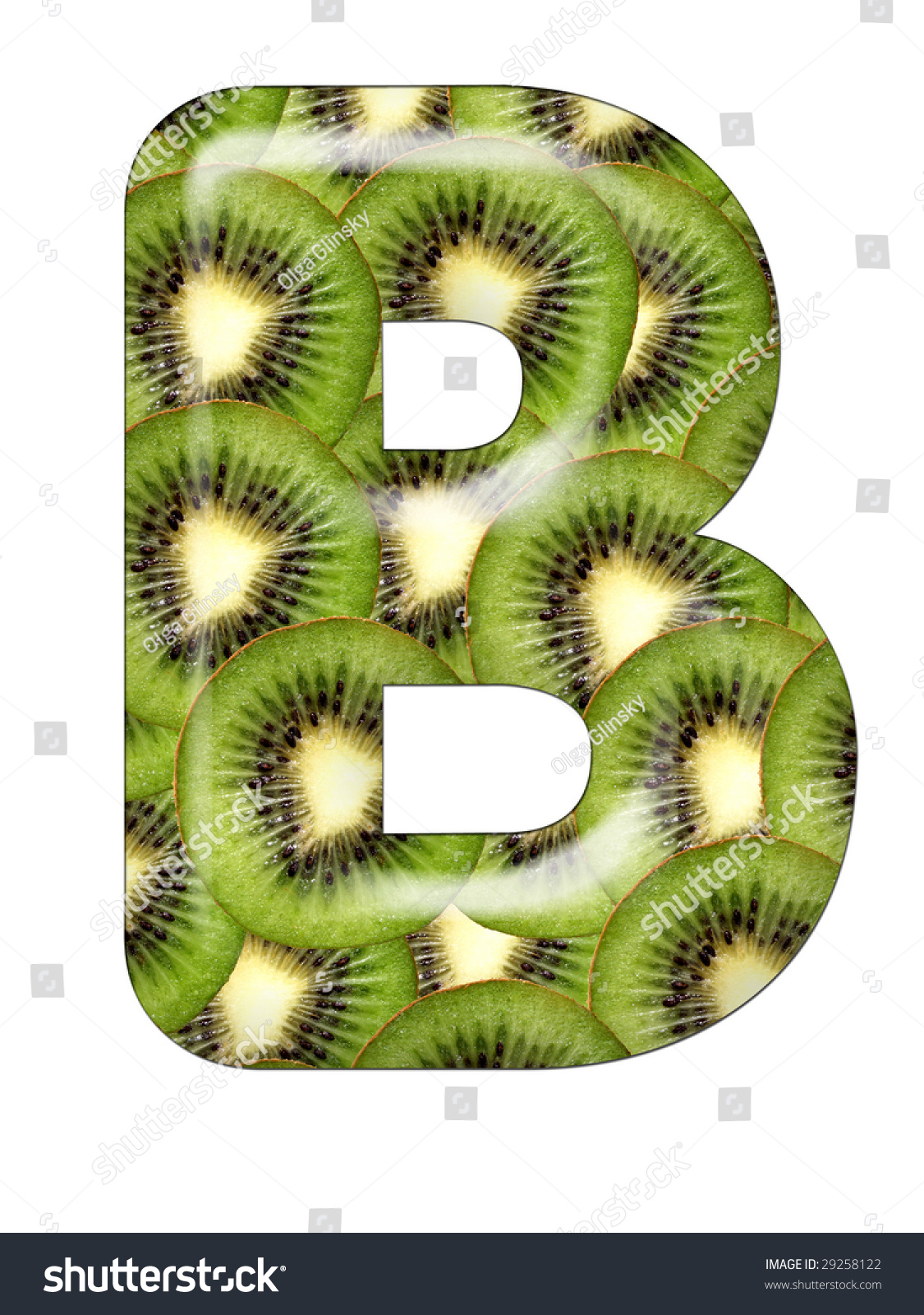 Kiwi Font - Letter "B" For Different Uses Stock Photo 29258122 ...