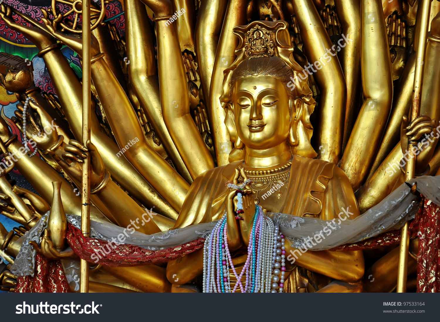 Kuan Yin Image Buddha Thousand Hands Stock Photo 97533164 Shutterstock