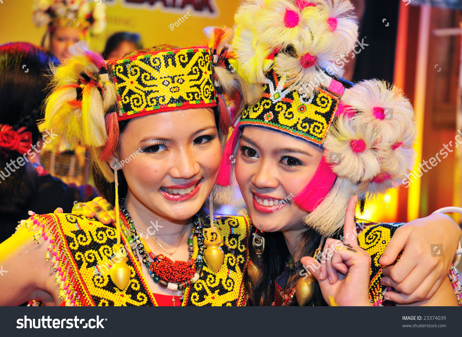 Kuching Sarawak June 14 The Dayak Beauties Of Borneo During