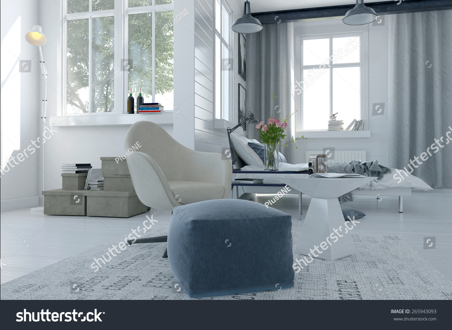 Large Comfortable Modern Sitter Interior With And Seating | large comfortable modern bed sitter interior with a bed Large Comfortable Modern Sitter Interior With And Seating | large comfortable modern bed sitter interior with a bed