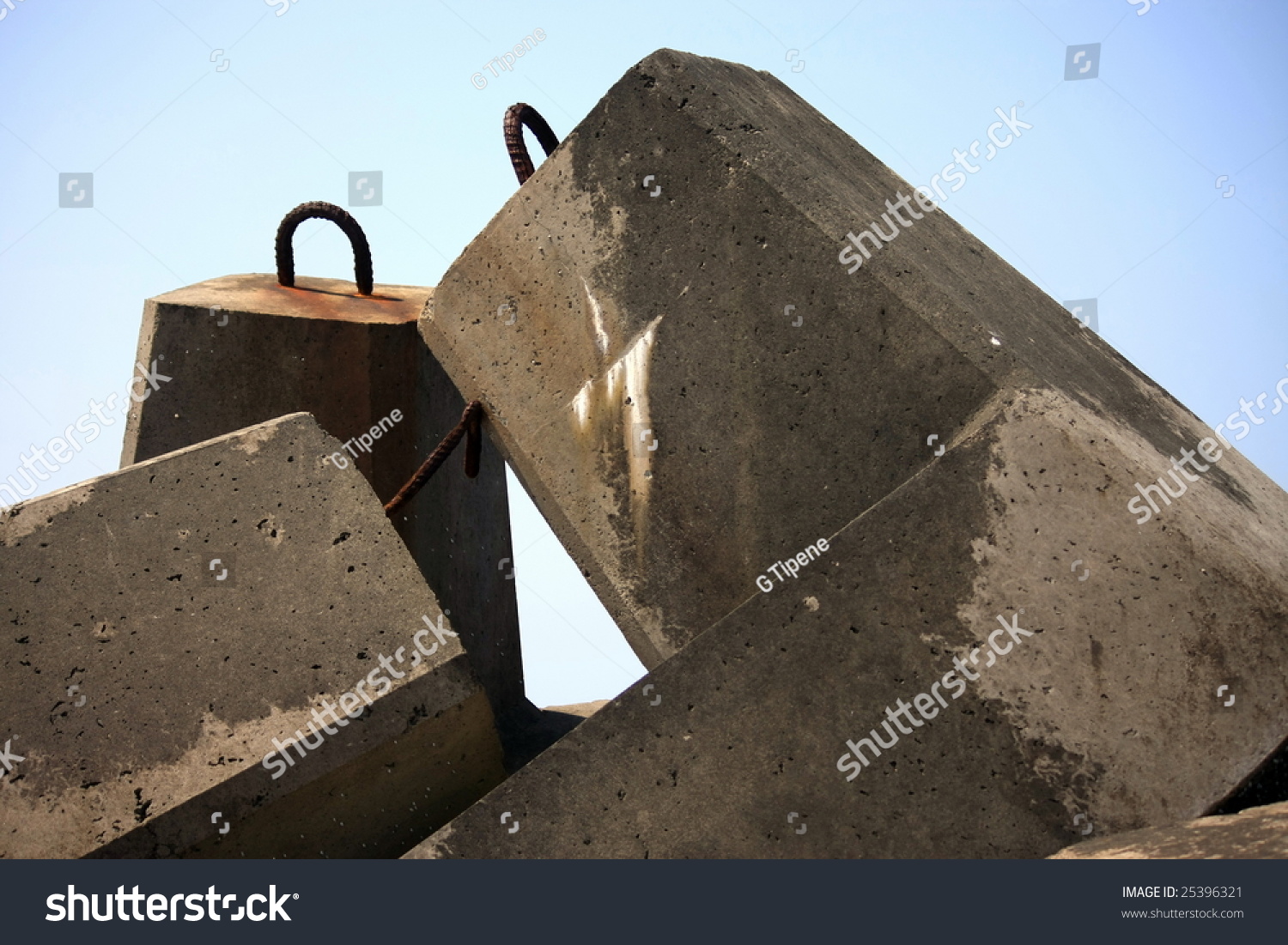 Large Concrete Man Made Sea Wall Blocks Stock Photo 25396321 Shutterstock