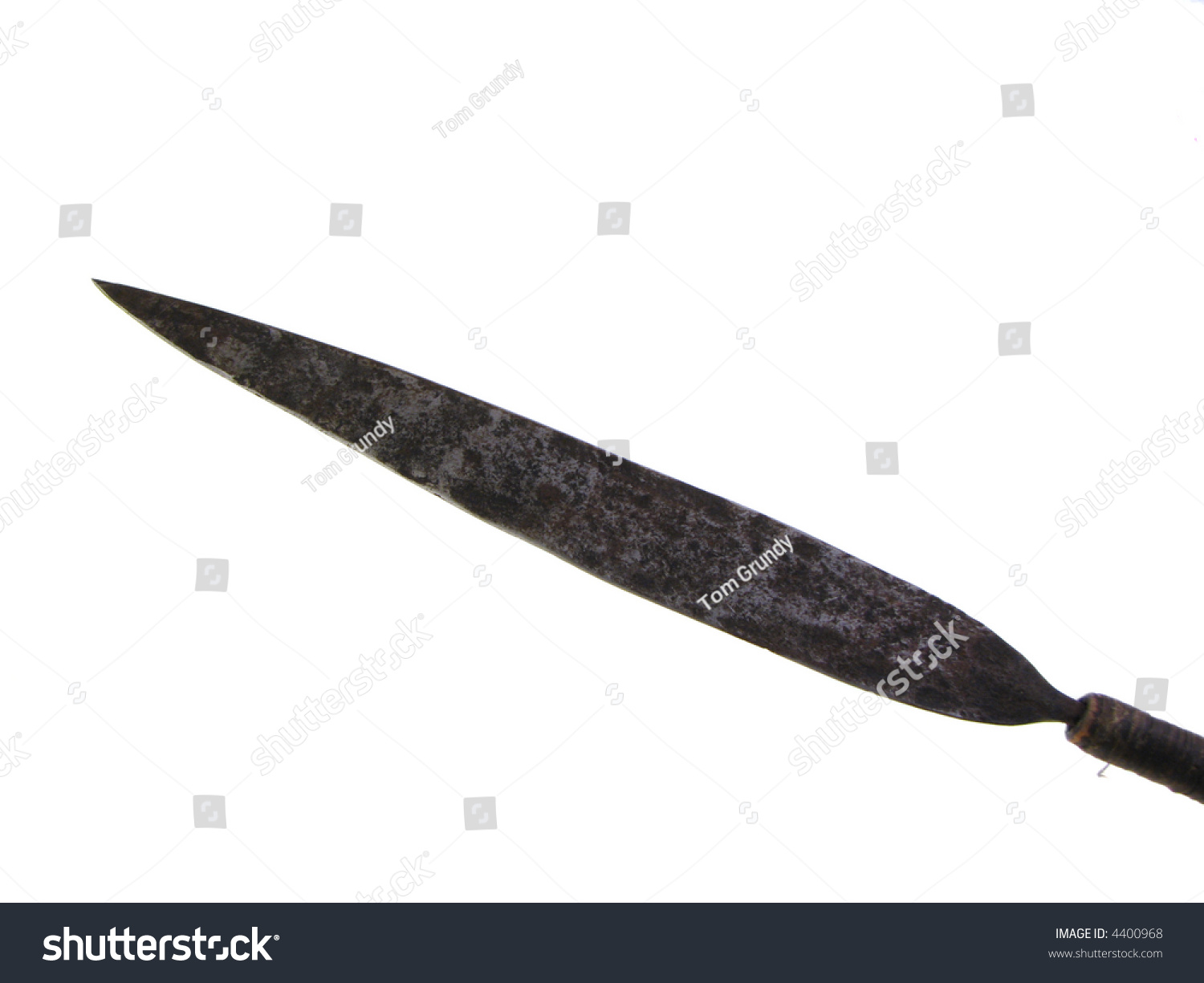Large Metal Hadza Arrowhead Isolated On White Large Metal Hadza Arrowhead Isolated On White