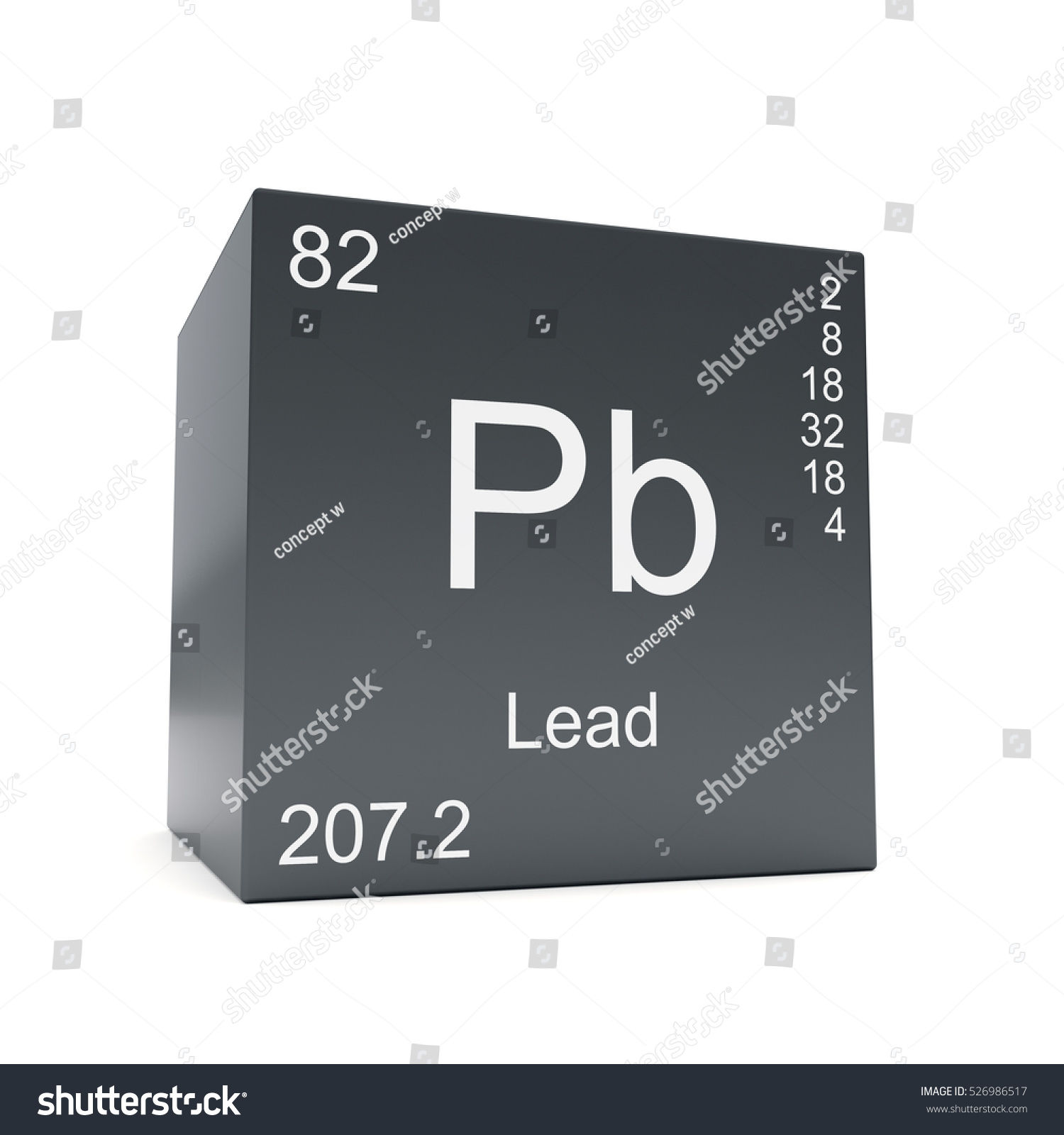 Lead Chemical Element Symbol Periodic Table Stock Illustration