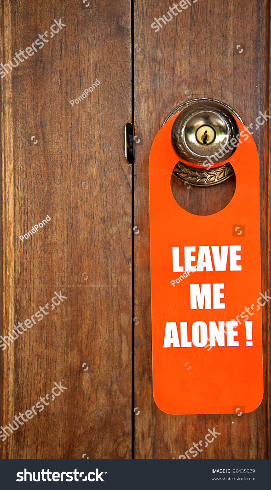 Leave Me Alone Sign In Door Stock Photo 99435929 Shutterstock