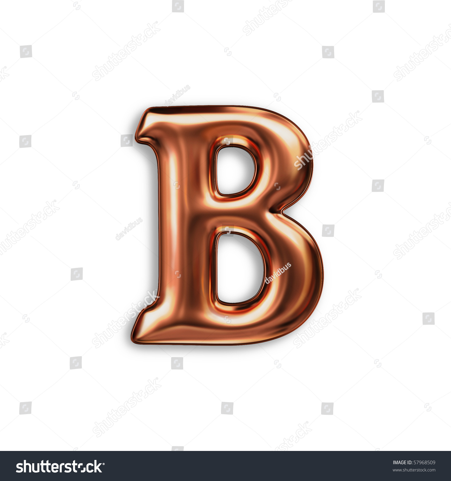 Letter B , Copper Color Stock Photo 57968509 : Shutterstock