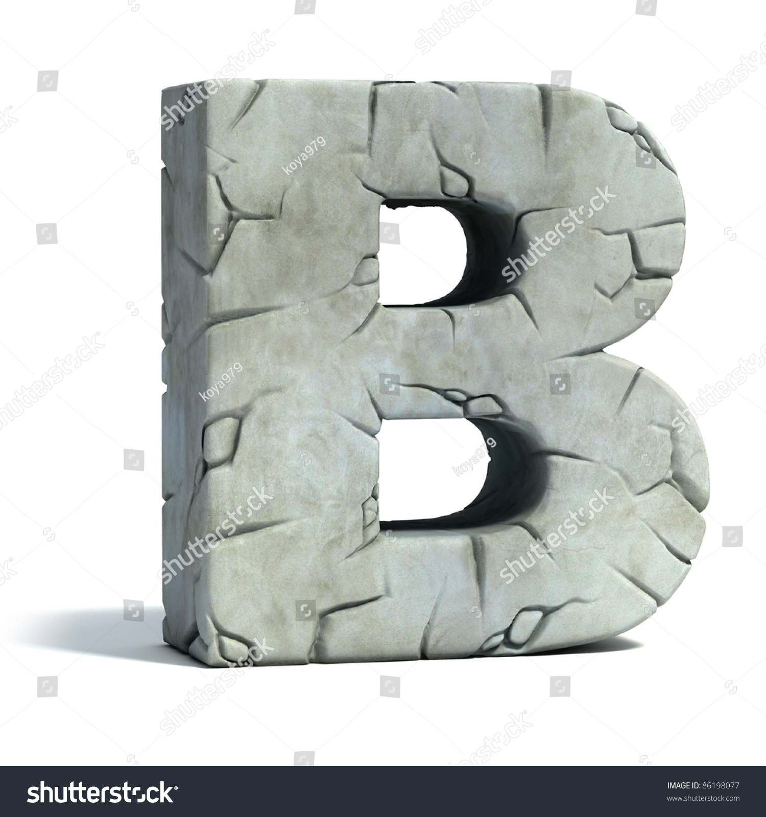 Letter B Cracked Stone 3d Font Stock Photo 86198077 : Shutterstock