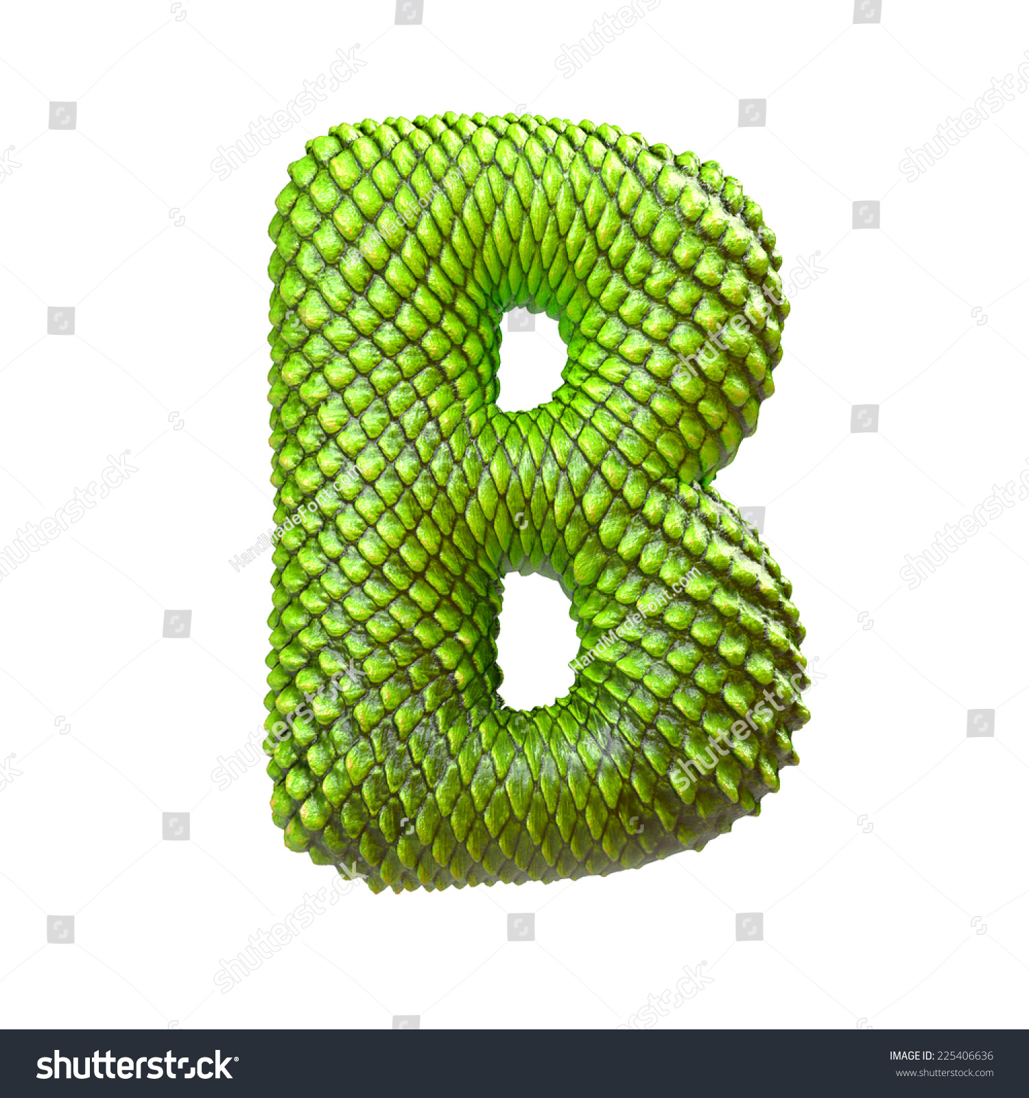 Letter B. Dragon Skin Alphabet Isolated On White. Snake Skin Font ...