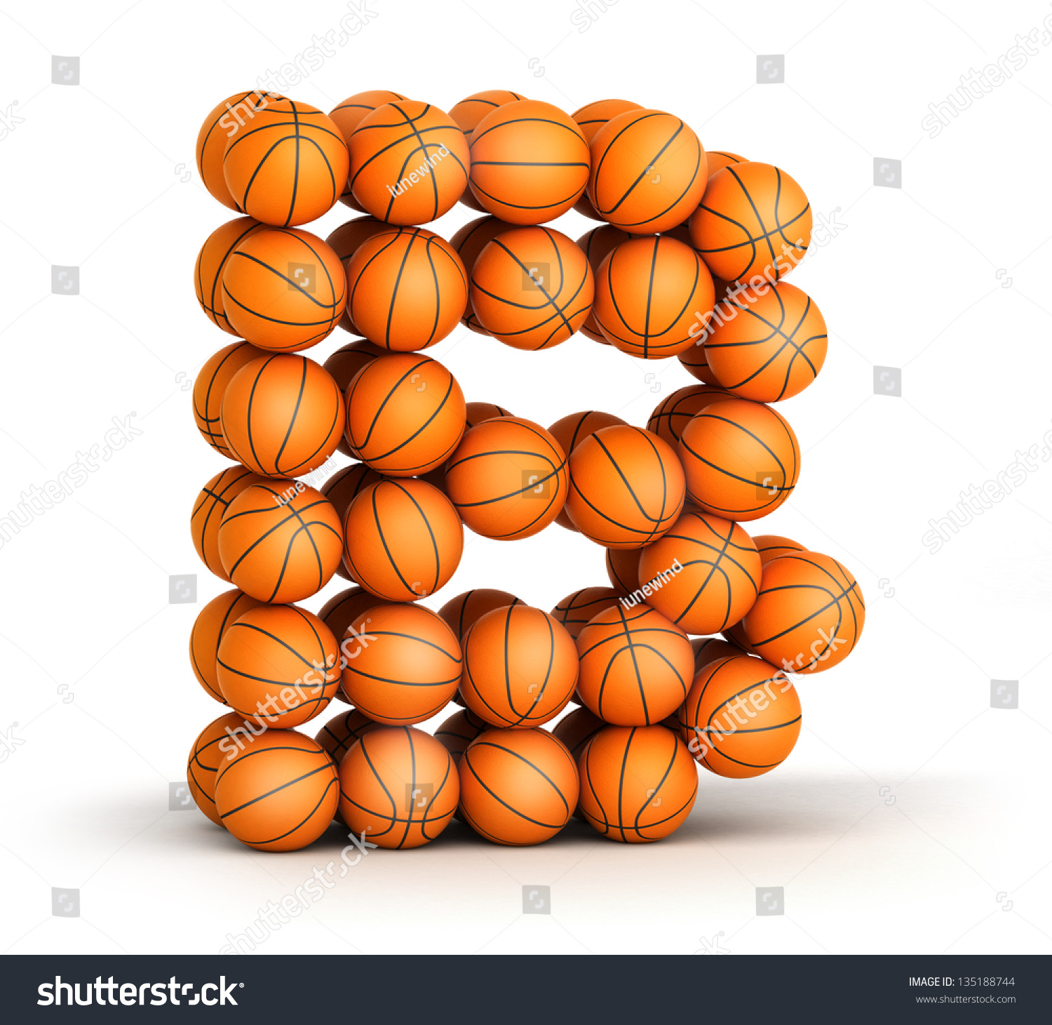 Letter B From Basketball Balls Isolated On White Background Stock Photo ...