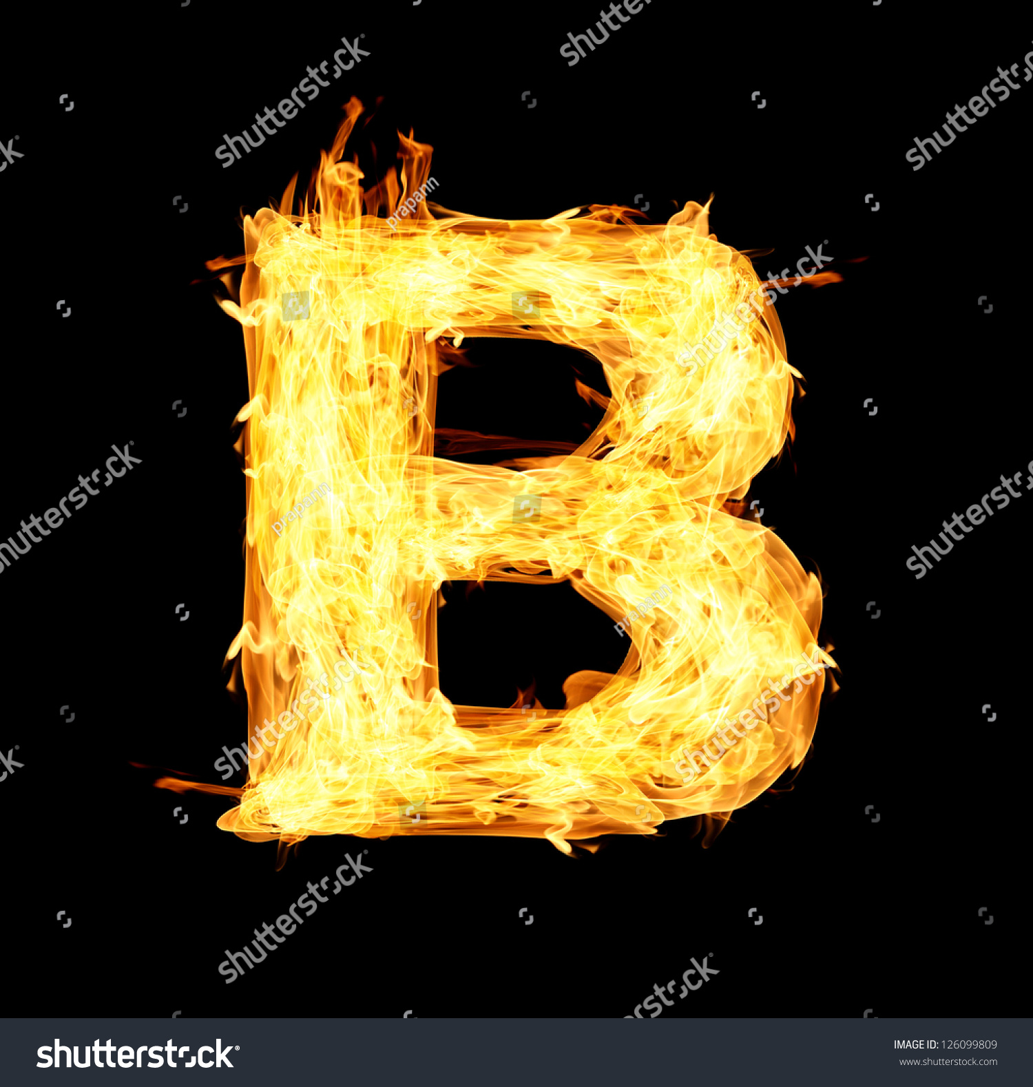 Letter B Made From Fire Stock Photo 126099809 : Shutterstock