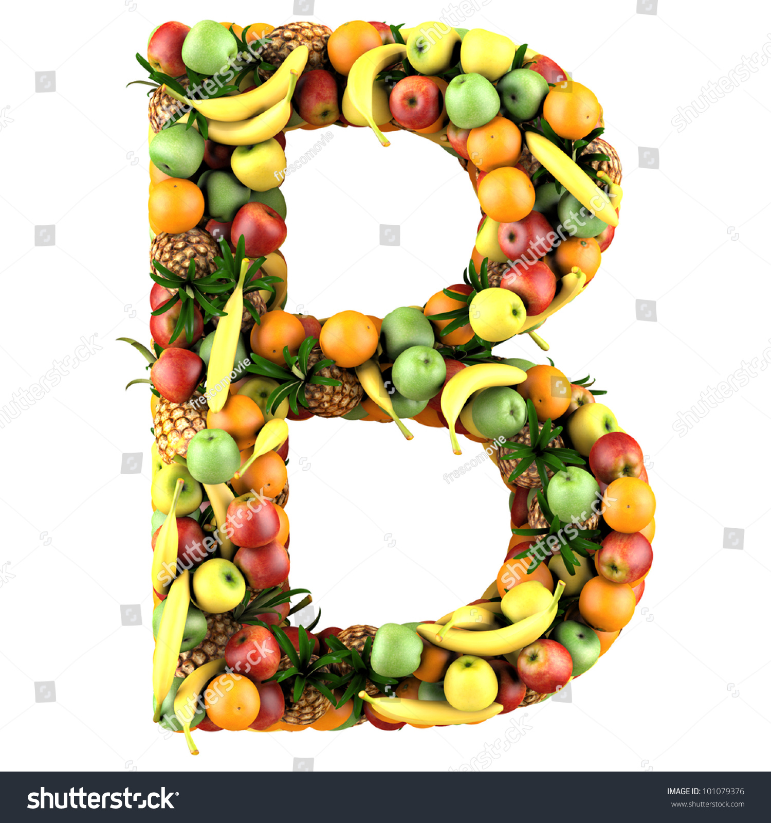 Letter B Made Fruits Isolated On Stock Illustration 101079376 ...