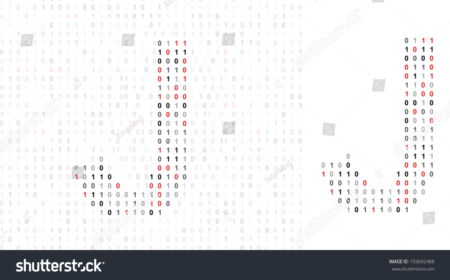 Letter J, Alphabet From Binary Code Listing Stock Photo 103692488