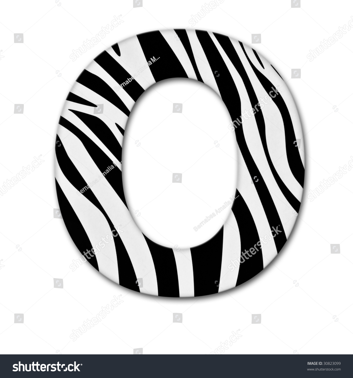 Letter O From The Alphabet Made Of Animal Print It Has A Clipping
