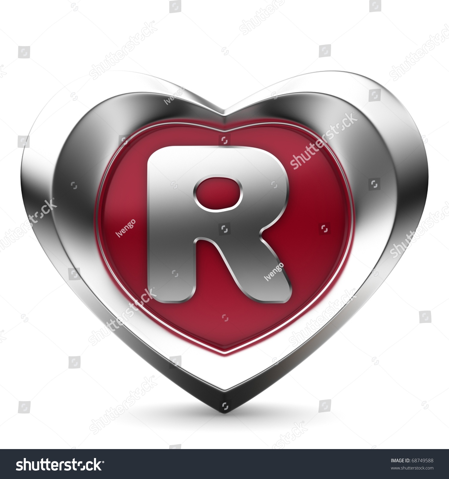 Letter R From Alphabet Of Hearts Stock Photo 68749588 ...