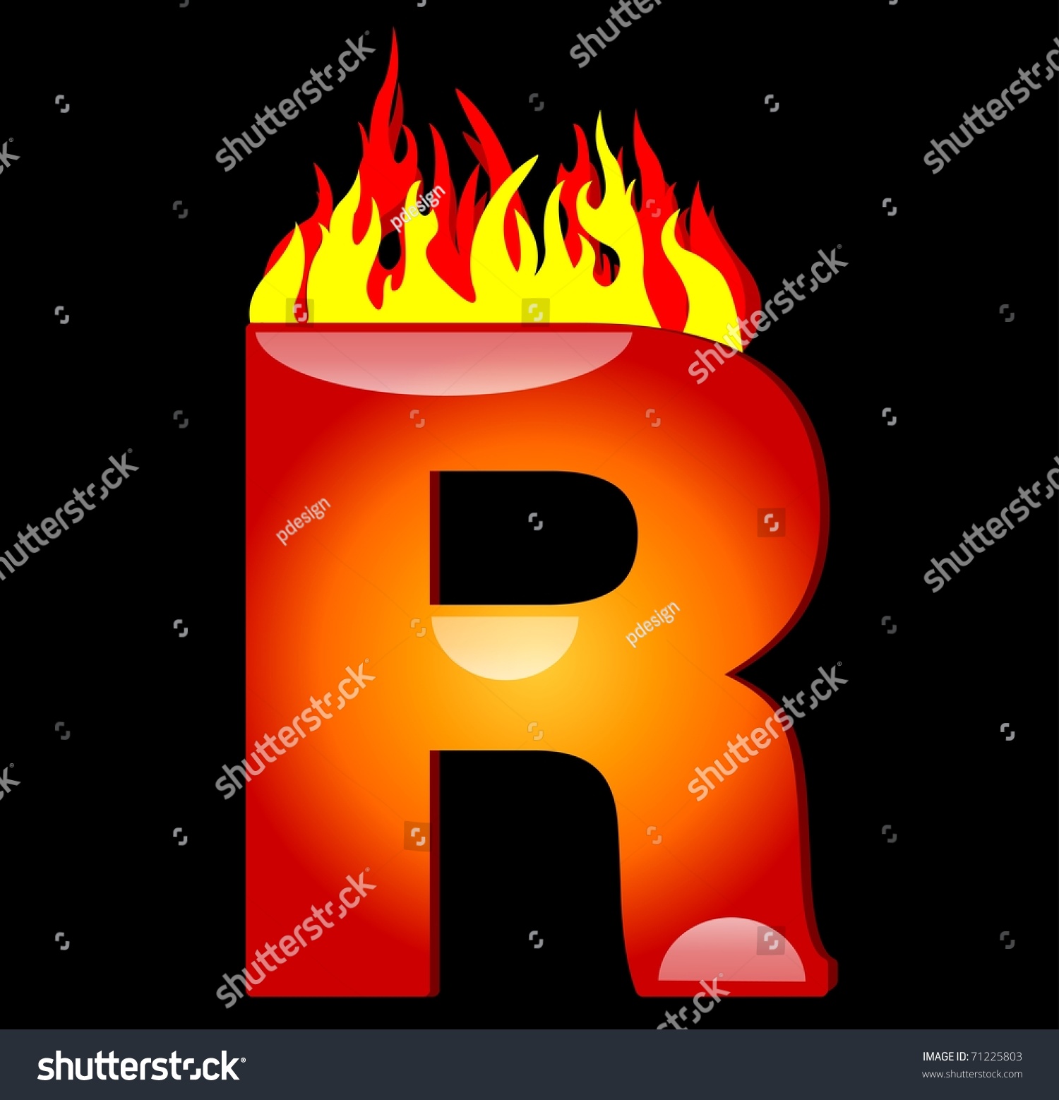 Letter R On Fire Stock Photo 71225803 Shutterstock