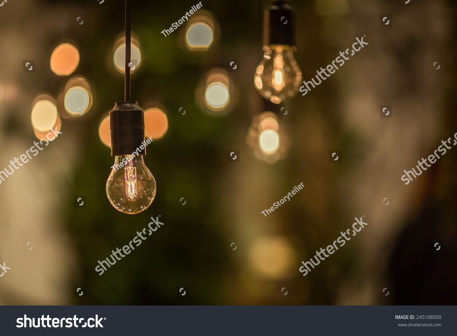 Lighting Decor Retro Light Bulb Filament Stock Photo 245108500 