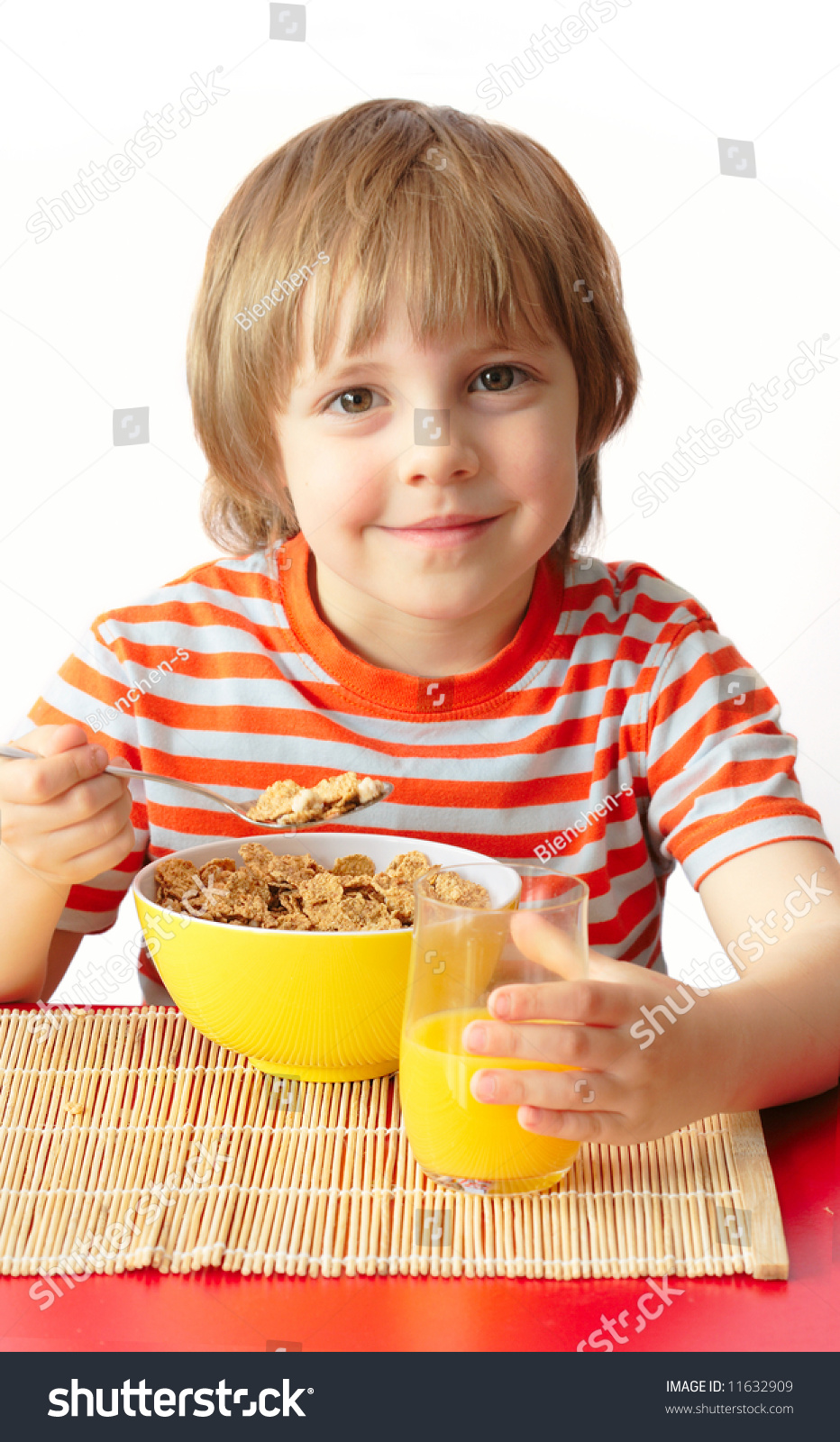 Little Boy Eating Breakfast Stock Photo 11632909 : Shutterstock