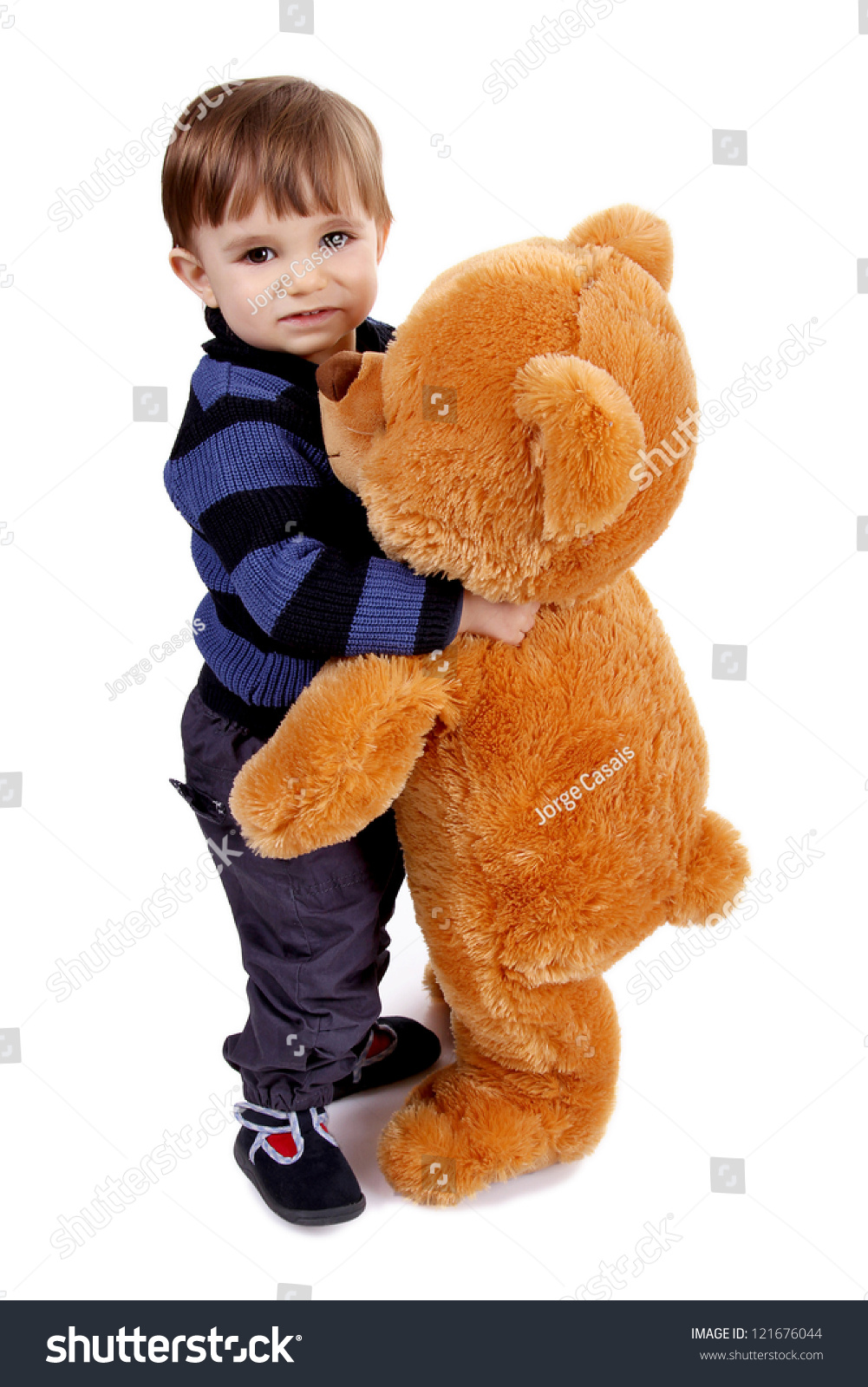 Little Boy Holding Teddy Bear Stock Photo 121676044 - Shutterstock